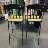 Metal and wicker Stool (Bar - With Back)