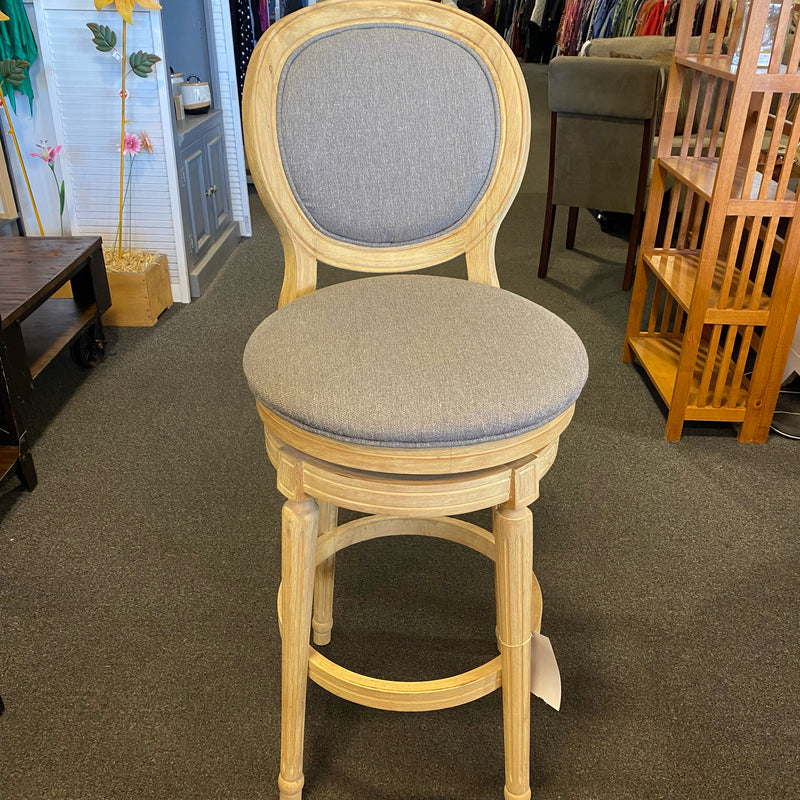 Fabric and wood Stool (Bar - With Back)