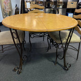 wood & metal Table ( W/ Chairs)