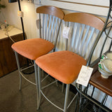 Metal and fabric Stool (Bar - With Back)