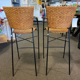 wicker & metal Stool (Bar - With Back)