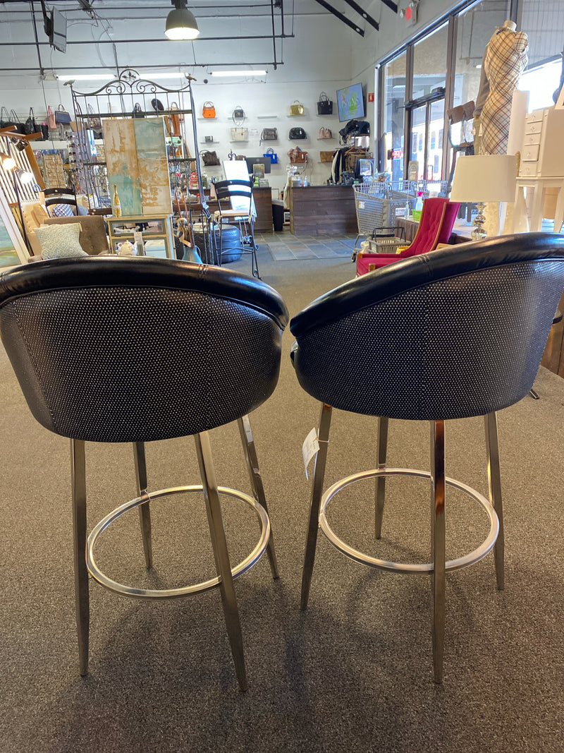 Faux leather Stool (Bar - With Back)