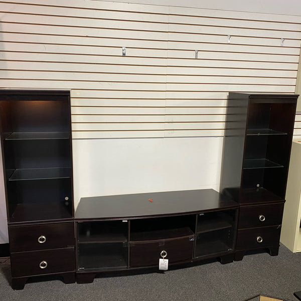 Wood & Glass Entertainment Center