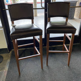 Wood Stool (Bar - With Back)