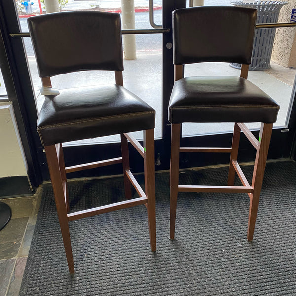 Wood Stool (Bar - With Back)