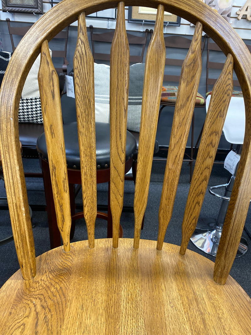 Wood Stool (Bar - With Back)