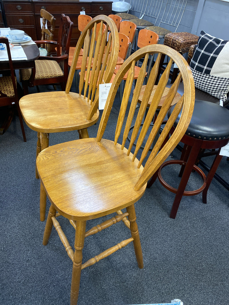Wood Stool (Bar - With Back)