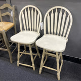 Wood Stool (Bar - With Back)
