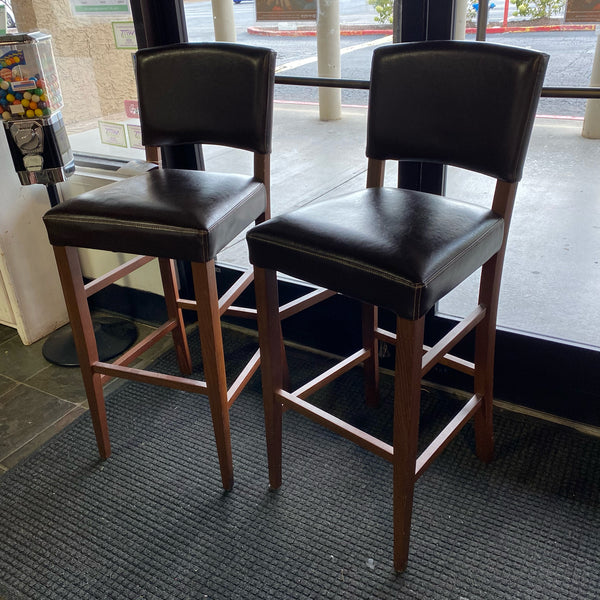Wood Stool (Bar - With Back)