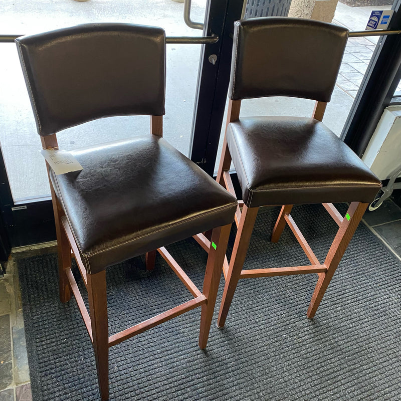 Wood Stool (Bar - With Back)