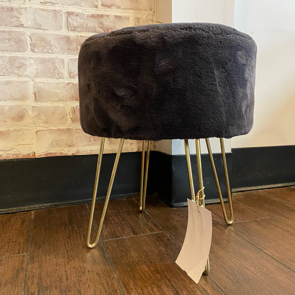 fabric and metal Ottoman