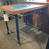 wood metal glass Table ( End)