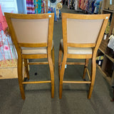 Wood Stool (Bar - With Back)