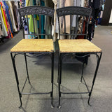Metal and wicker Stool (Bar - With Back)