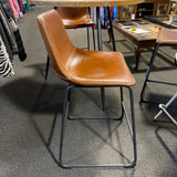 Wood and leather Table ( W/ Chairs)