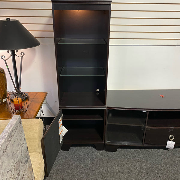 Wood & Glass Entertainment Center