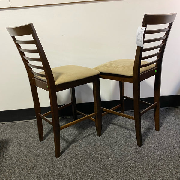 Wood and fabric Stool (Bar - With Back)