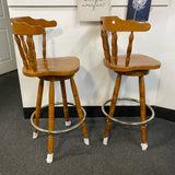 Wood Stool (Bar - With Back)