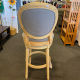 Fabric and wood Stool (Bar - With Back)