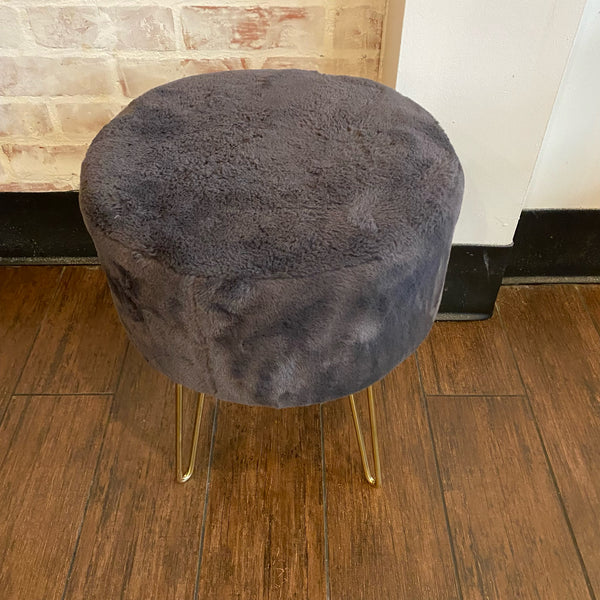 fabric and metal Ottoman