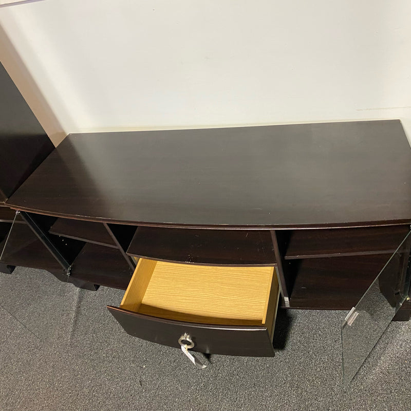 Wood & Glass Entertainment Center