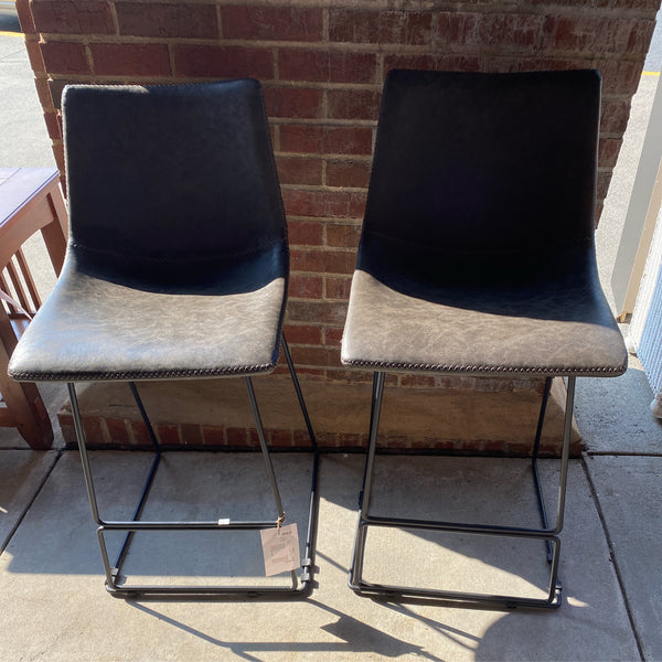 Leather Stool (Bar - With Back)