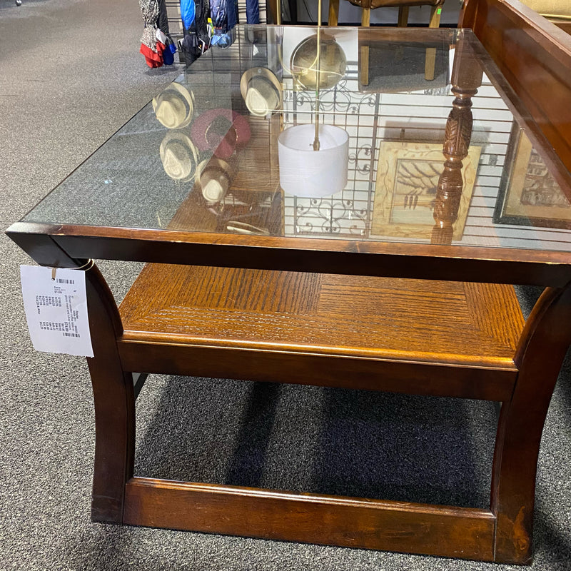 Wood and glass Table ( Coffee)
