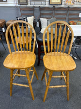 Wood Stool (Bar - With Back)