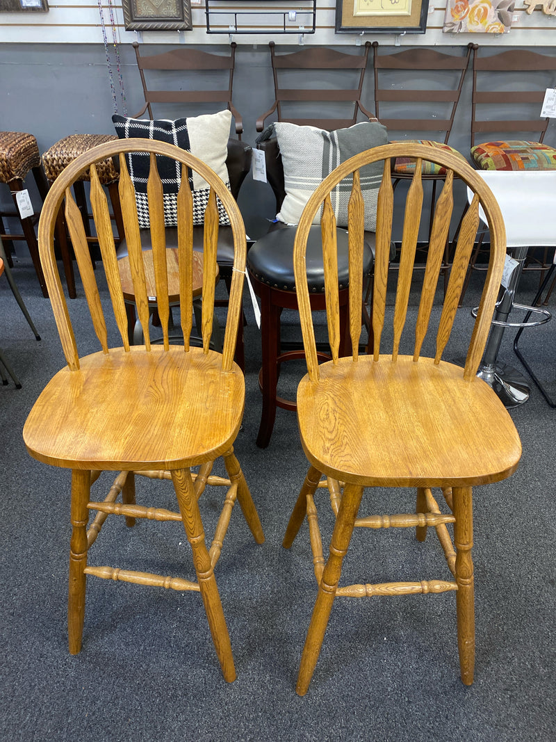 Wood Stool (Bar - With Back)